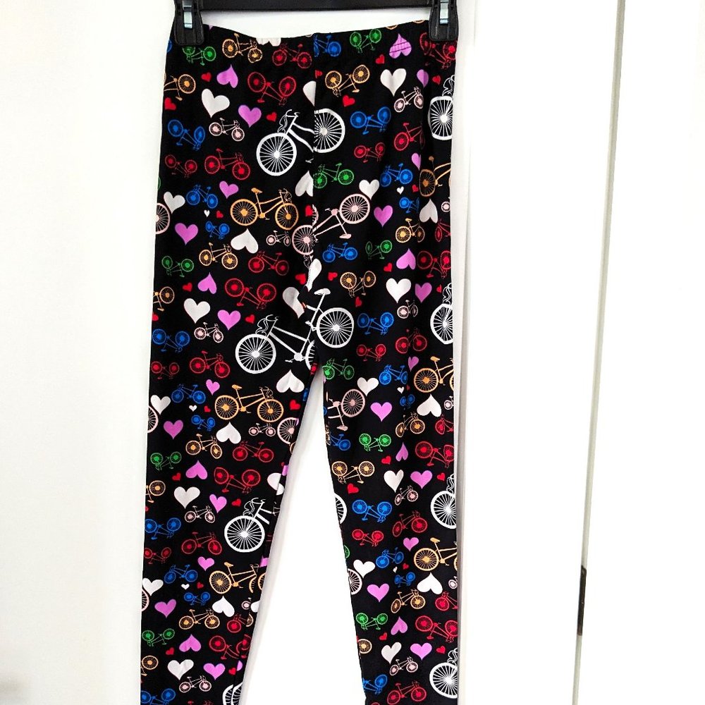 Bicycles and Hearts Soft Leggings, Unused